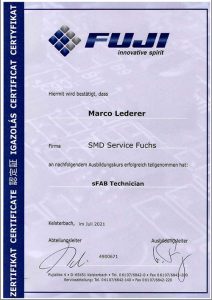 SMD-Service-Fuchs-Zertifikat-Fuji-sFAB-Technician