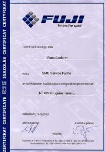 Zertifikat NEXIM Programmierung