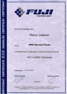 SMD-Service-Fuchs-Zertifikat-NXT-AIMEX-Technican